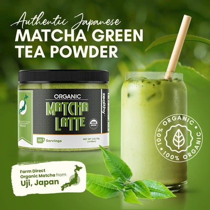 Ceremonial Grade Matcha Latte Blended in Vanilla Ashwagandha