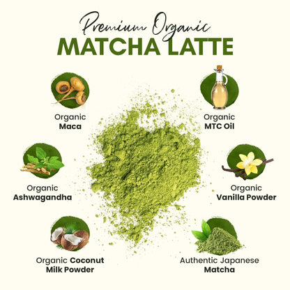 Ceremonial Grade Matcha Latte Blended in Vanilla Ashwagandha
