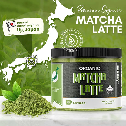 Ceremonial Grade Matcha Latte Blended in Vanilla Ashwagandha